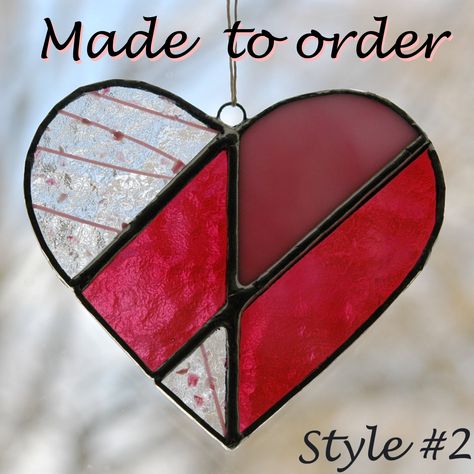 Stained Glass Heart, Stained Glass Patterns Free, Glass Hearts, Wine Glass Art, Stained Glass Decor, Stained Glass Ornaments, Glass Art Projects, Stained Glass Jewelry, Stained Glass Suncatchers