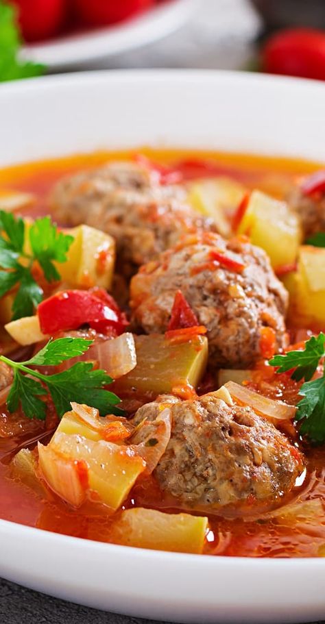 Meatball Soup Crockpot, Meatballs With Vegetables, Mexican Chili Recipe, Soup Recipe Slow Cooker, Albondigas Soup Recipe, Crockpot Recipes Mexican, Mexican Meatball Soup, Slow Cooker Mexican, Mexican Meatballs