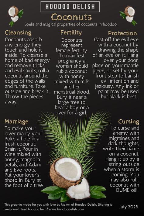 Coconut Oil Spiritual Benefits, Pineapple Magical Properties, Coconut Oil Magical Properties, Mango Magical Properties, Fenugreek Magical Properties, Solomon Seal Root Hoodoo, Spells With Coconut, Coconut Witchcraft, Coconut Magical Properties