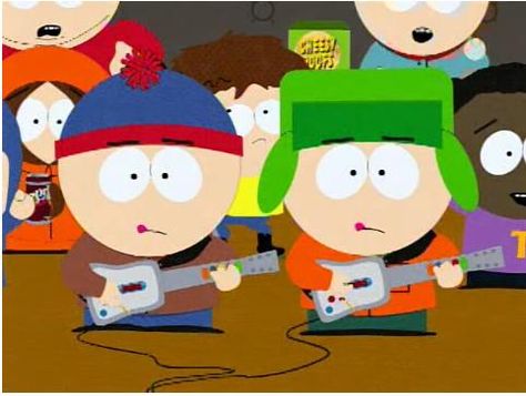 No that's Kansas, but these boys are about to reach 1 Million points on Guitar Hero.    ...that's pretty damn impressive. Kenny Guitar South Park, South Park Guitar Hero, South Park Guitar, South Park Matching Icons, South Park Quotes, Ku Art, Style Sp, Kyle South Park, Trey Parker