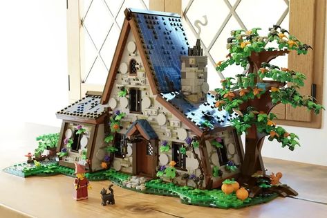 LEGO IDEAS - Blog - 51 Product Ideas Qualify for the Second 2022 LEGO Ideas Review Lego Witch House, Cool Lego Houses, Cottages In The Woods, Lego House Ideas, Lego Houses, Witch's House, Lego Medieval, Cottage Witch, Amazing Lego Creations