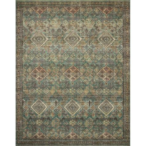 Magnolia Home By Joanna Gaines X Loloi Sinclair Machine Washable Turquoise / Multi Area Rug & Reviews | Wayfair Reducing Waste, Lulu And Georgia, Loloi Rugs, Rug Direct, Teal Orange, Magnolia Homes, Outdoor Dining Furniture, Joanna Gaines, Birch Lane