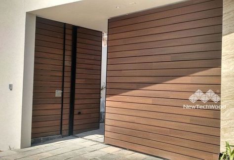 Composite Siding & Cladding | Wall Panels | NewTechWood Composite Wood Siding, House Siding Options, Wood Cladding Exterior, Cladding Wall, Outdoor Wall Panels, Exterior Wall Panels, Composite Siding, Mid Century Modern Exterior, Composite Cladding