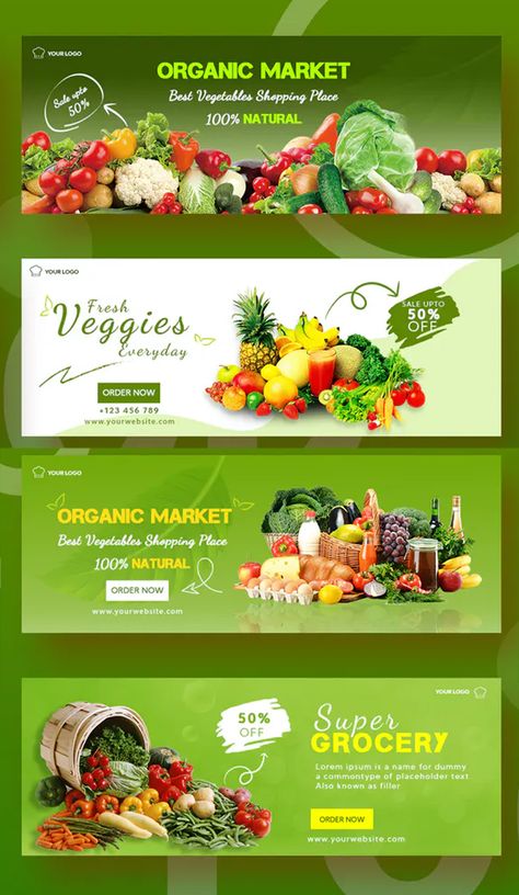 Fruit Banner Design, Grocery Banner, Fruit Poster Design, Market Banner, Fruit Banner, Fruits Poster, Grocery Flyer, Organic Food Market, Shop Banner Design