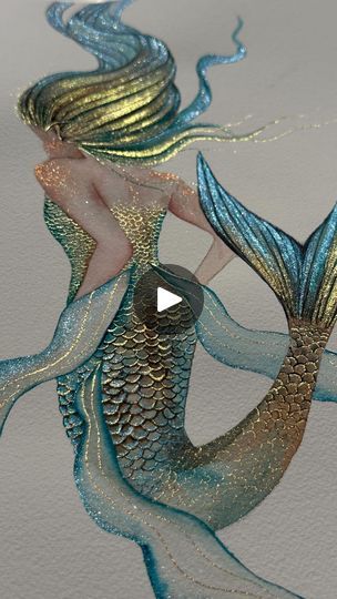 78K views · 43K reactions | I’ve had a lot of requests to draw a mermaid, so here is a shimmering mermaid for all the mermaid lovers. Are you interested in seeing more of my colorful and sparkly mermaid designs?🧜‍♀️✨🌈
I spent a lot of time on the details, but the result made it all worthwhile.🫶🏻
.
#mermaidart #mermaidwatercolor #illustration #watercolorart #artgallery | Azar mahmoudjanlou | hana.effron · Original audio Painting A Mermaid, Mermaid Pictures Art, Mermaid Art Painting, Realistic Mermaid Drawing, Beautiful Mermaid Drawing, Realistic Mermaid, Watercolor Mermaid, Mermaid Artwork, Mermaid Lover