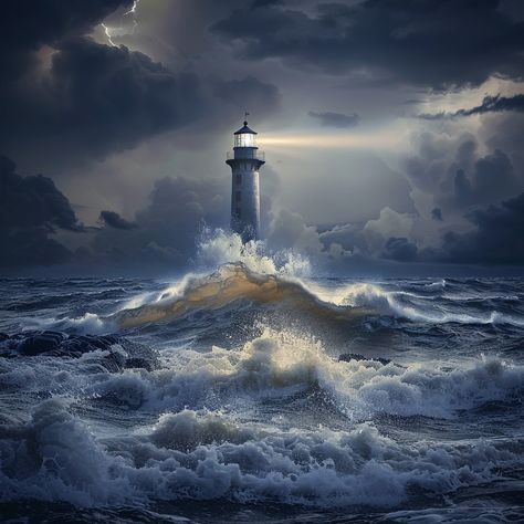 🌊 Amidst the stormy seas and roaring waves, a beacon of hope shines bright. The lighthouse stands as a steadfast guardian, lighting the path for those lost in the tempest. 🌩️✨ #GuidingLight #OceanStorm #LighthouseInTheDark #NaturePower #BeaconOfHope #StormySeas #MaritimeMajesty Ocean Storm, Stormy Seas, The Tempest, Stormy Sea, Beacon Of Hope, The Lighthouse, Shine Bright, Lighthouse, The Darkest