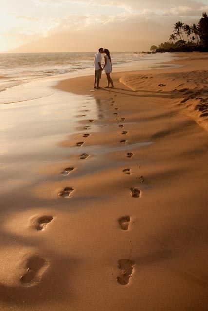 Footprints in the sand... Footprints In The Sand, Walking On The Beach, Two People, The Sand, The Beach, Walking