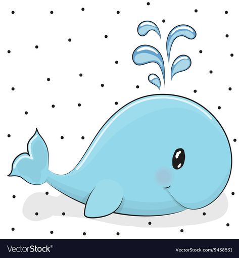 Whale Cartoon Drawing, Baby Animal Nursery Art, Whale Drawing, Dots Background, Cartoon Whale, Baby Whale, Gender Reveals, Cute Whales, Illustration Cartoon