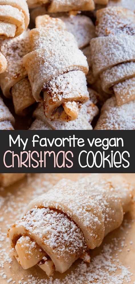 How To Make The Best Vegan Christmas Cookies Vegan Rugelach, Christmas Vegan Recipes, Vegan Christmas Treats, Dairy Free Christmas Cookies, Vegan Christmas Cookies Recipes, Vegan Holiday Cookies, Vegan Christmas Desserts, Rugelach Recipe, Vegan Bars