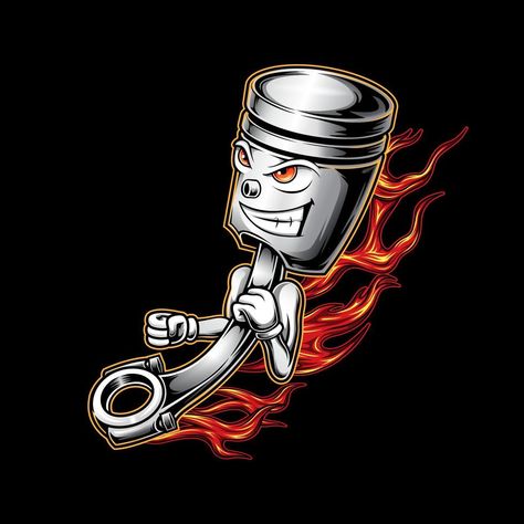 Piston illustration with flaming Moto Logo Design, Piston Tattoo, Pistons Logo, Engine Tattoo, Motorcycles Logo Design, Motor Logo, Garage Logo, Supreme Iphone Wallpaper, Moto Logo