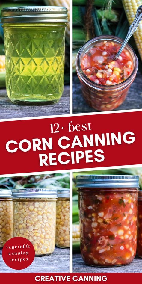 homemade corn recipes for canning - corn on the cob jelly, corn relish, corn salsa, and canning corn kernals Canning Corn Recipes, Vegetable Canning, Corn Relish Recipes, Canned Corn Recipes, Canning For Beginners, Pickled Corn, Canning Corn, Fresh Corn Recipes, Recipes Corn