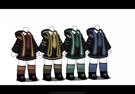 Gacha Club Hogwarts Outfits, Gacha Harry Potter Outfits, Harry Potter Gacha Club Outfits, Gacha Club Skirt, Gacha Club Harry Potter, Christmas Gacha Club Outfits, Gacha Harry Potter, Gacha Life Uniform Ideas, Ua Uniforms