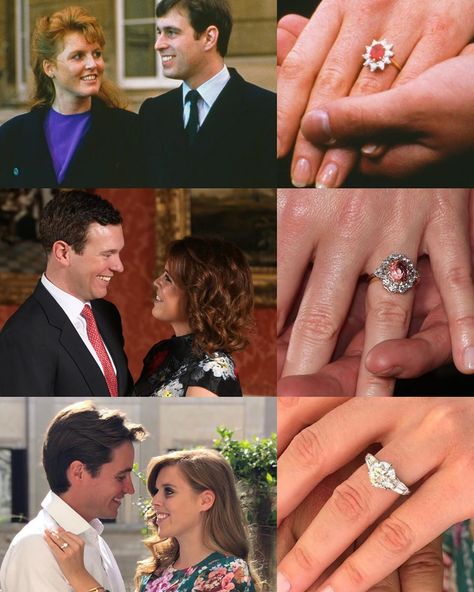 Royal Families on Instagram: “As we await for the wedding pictures to be released, take a look at the engagement rings of The York women!  Which one is your favourite? 😍…” Famous Engagement Rings, Royal Engagement Rings, Royal Lodge, Brides Room, Celebrity Engagement Rings, Princess Beatrice, Royal Engagement, Royal Families, British Royal Family