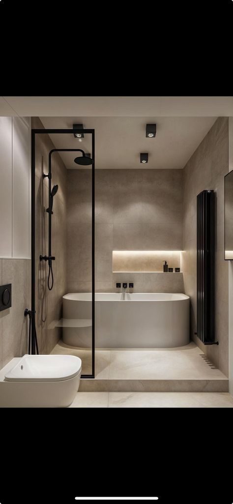 Shower And Soaker Tub Combo, Tube In Shower Ideas, L Shaped Shower And Tub, Glass Shower Next To Tub, 8 By 8 Bathroom Layout, Tub In Shower Combo, Bathroom Shower And Bath Seperate, Shower In Bath Ideas, Shower Bath Combo Small Bathroom