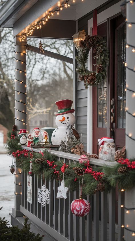 Transform your porch this holiday season with these 17 magical Christmas decor ideas. From twinkling lights and garlands to rustic wreaths and whimsical decorations, make your entrance warm and festive. Porch Ideas For Christmas, Whimsical Decorations, Rustic Wreaths, Christmas Porch Decor, Rustic Wreath, Outdoor Christmas Lights, Twinkling Lights, Christmas Porch, Whimsical Decor