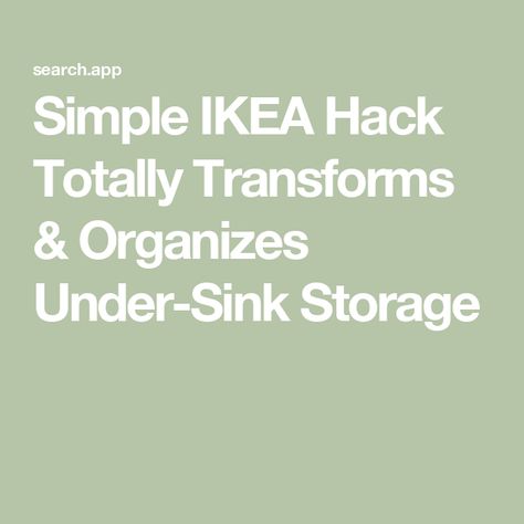 Simple IKEA Hack Totally Transforms & Organizes Under-Sink Storage Ikea Under Sink Storage, Sink Storage Kitchen, Under Sink Storage Kitchen, Kitchen Under Sink, Kitchen Sink Storage, A Place For Everything, Under Sink Storage, Under Sink Organization, Storage Kitchen