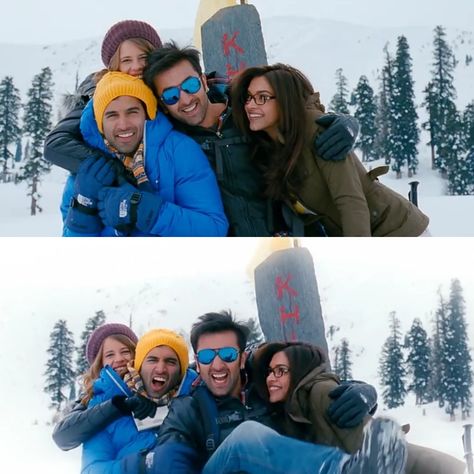 YJHD Yeh Jawaani Hai Deewani, Ayan Mukerji, Vintage Bollywood Aesthetic, Friends Scenes, Bollywood Quotes, Loungewear Outfits, 90s Bollywood, Ensemble Cast, Story Ideas Pictures