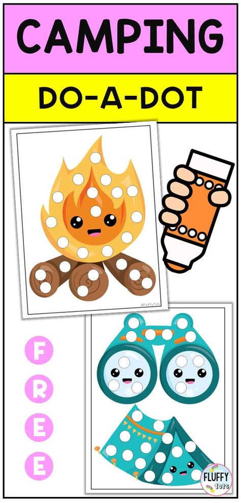 Looking for ready-to-go Camping printable preschool activities? This Camping Do a dot printables pack is perfect for you. Great for your toddler and preschool kids. Perfect for independent activities. Camping Preschool Theme, Literacy Worksheets Preschool, Preschool Camping Activities, Camping Crafts Preschool, Printable Preschool Activities, Camping Dramatic Play, Homeschool Preschool Printables, Camping Preschool, Camping Activity