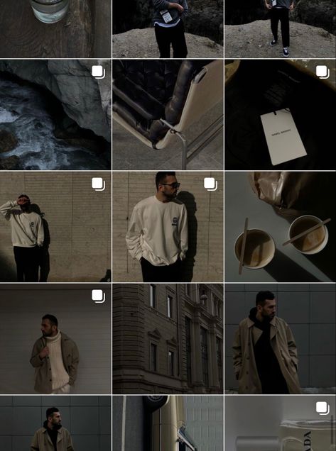 Mens Aesthetic Instagram Feed, Male Instagram Ideas, Dark Photo Ideas, Instagram Feed Organizer, Ideas De Feed, Instagram Account Ideas, Instagram Feed Tips, Best Instagram Feeds, Instagram Feed Layout