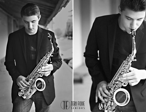 Senior Picture Ideas For Guys Saxophone, Senior Picture Saxophone, Saxophone Senior Picture Ideas, Saxophone Senior Pictures, Senior Picture Ideas For Guys Band, Saxophone Photoshoot, Charlotte Photoshoot, Saxophone Photography, Band Portraits