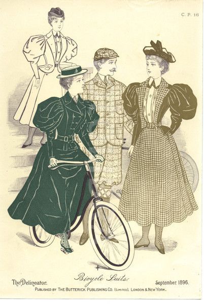 Gilded Age Inspired Fashion, Suits Illustration, Victorian Bicycle, Fashion Cycle, Tweed Ride, 1890s Fashion, Old Bicycle, Cycle Chic, 19th Century Fashion