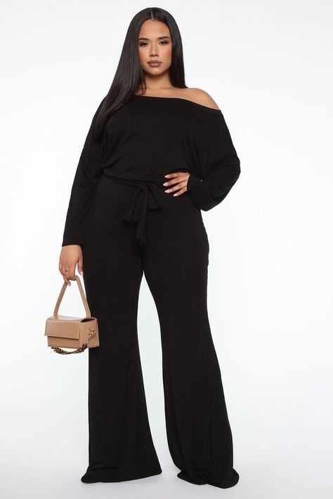 Black Long Sleeve Jumpsuit, Jumpsuit Off Shoulder, Flare Leg Jumpsuit, Wedding Clothes, Fashion Nova Pants, White Dresses For Women, Jumpsuit Black, Plus Size Jumpsuit, Long Sleeve Jumpsuit