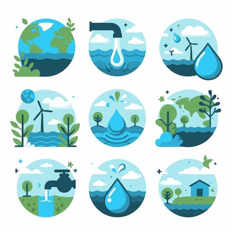 World water day | Premium Vector #Freepik #vector #ecology #renewable #ecologic #ecological Water Ecosystem, World Water Day, About World, Water Day, World Water, Ecosystem, Ecology, Premium Vector, Graphic Resources