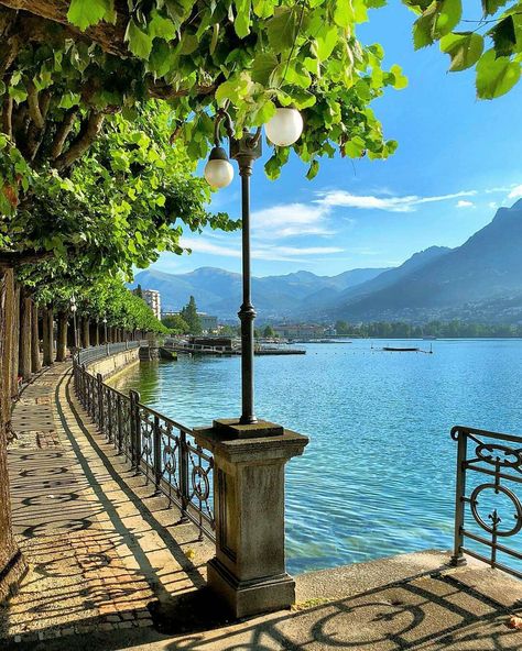 Walk on the lake 🌄 ~ Lugano Switzerland 🇨🇭 ~ 📸 Phot Lugano Switzerland, Beautiful Places To Travel, Pretty Places, Dream Destinations, Travel Aesthetic, Nature Pictures, Dream Vacations, Beautiful Views, Travel Dreams