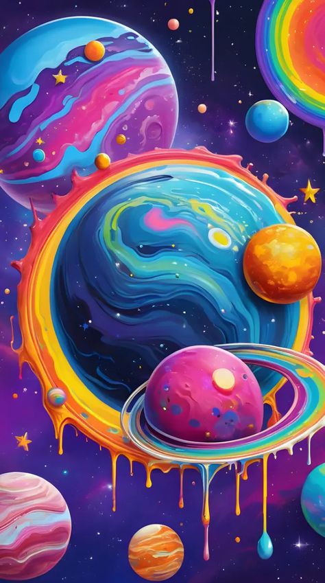 Paint Planets, Stars And Galaxies, Planets Wallpaper, Astronaut Space, Fantasy Homes, Galaxies Stars, Creative Activities, Fractal Art, Art Wallpaper