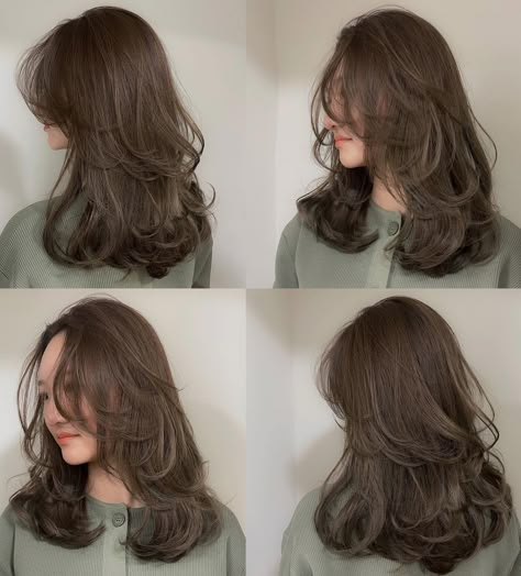 Bouncy Butterfly Haircut with Midshaft Layers Haircuts For Medium Length Hair Layered, Butterfly Hairstyle, Easy Short Haircuts, Butterfly Haircut, Longer Pixie Haircut, Haircuts For Medium Length Hair, Thick Wavy Hair, Hair Tint, Layered Haircuts For Medium Hair