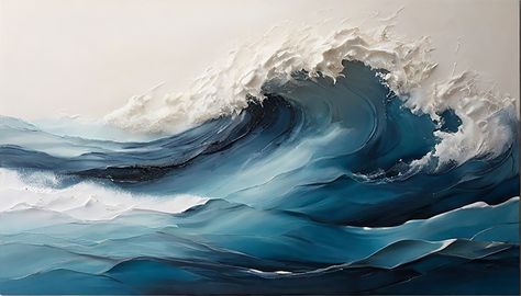 https://www.etsy.com/shop/Capepixe?ref=usf_2020 Fashion Room Decor, Wave Art Painting, Ocean Paintings On Canvas, Resin Art Canvas, Ocean Art Painting, Painting Textured Walls, Living Room Painting, Texture Wall Art, Waves Art