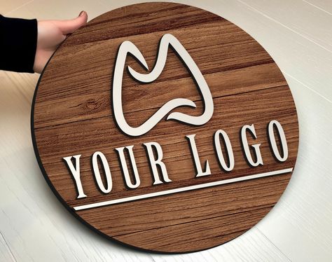 Wooden Logo, Wood Office, Sign Business, Restaurant Ideas, Cartoon Gift, Office Signs, Logo Sign, Custom Wood Signs, Business Signs