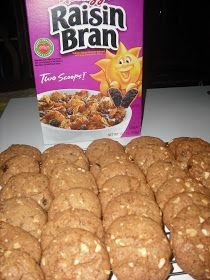 Raisin Bran Cereal Cookies, Bran Recipe, Raisin Bran Cookies, Bran Cookies Recipe, Bran Cookies, Banana Split Dessert Recipes, Raisin Bran Cereal, Raisin Bran, Raisin Recipes