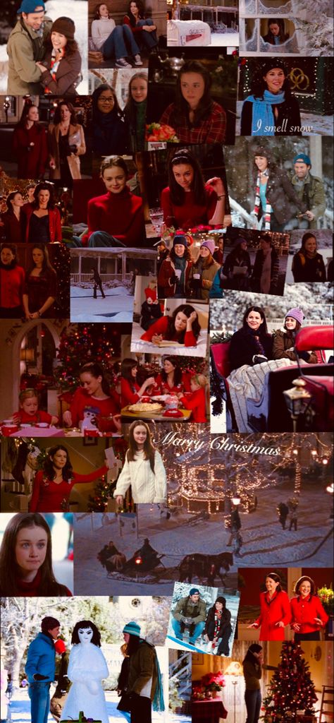 Christmas Gilmore Girls Aesthetic, Gilmore Girls Christmas Aesthetic, Gilmore Girls Christmas Wallpaper, Gilmore Girls Christmas, Gilmore Girls Lorelai, Gilmore Girl, Christmas Collage, Simple Phone Wallpapers, Married Christmas