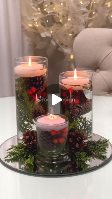 Rocio Ruiz on Instagram: "Christmas floating candles" Christmas Floating Candles, Christmas Centerpiece Diy, Diy Floating Candles, Centerpiece Diy, Floating Candle Centerpieces, Christmas Centers, Diy Christmas Tree Topper, Candles Diy, Flocked Christmas Trees Decorated