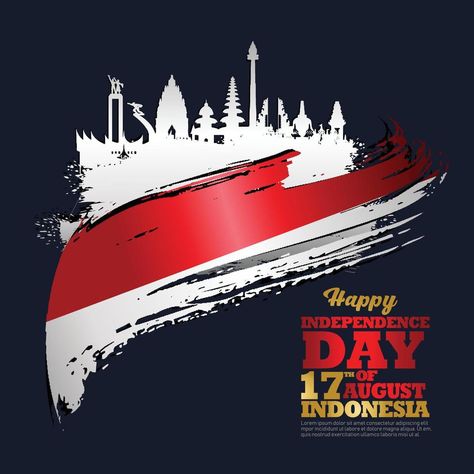 August 17th. Happy Indonesian Independence Day greeting card. Waving Indonesian flag isolated on a background Indonesian Independence Day, Independence Day Greeting Cards, Independence Day Greetings, Indonesian Independence, Indonesian Flag, 17 August, August 17, A Background, Happy Independence Day