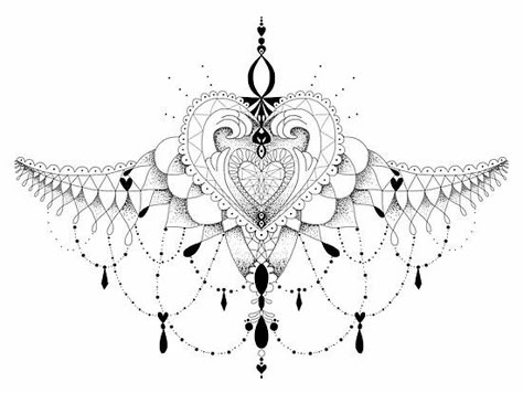 love this for the bottom part of a sternum tattoo Mandala Arm Tattoo, Chandelier Tattoo, Underboob Tattoo, Inspiration Tattoos, Kunming, Lace Tattoo, Sternum Tattoo, Celtic Tattoos, Girly Tattoos