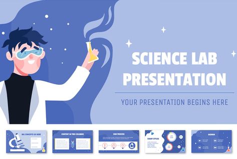 Illustrated Science Lab Themed PowerPoint PPT Template Powerpoint Science Presentation, Powerpoint Background Design Science, Science Template Powerpoint, Powerpoint Design Science, Science Presentation Template, Science Ppt Background, Science Background Powerpoint, Science Ppt Template, Science Powerpoint Templates