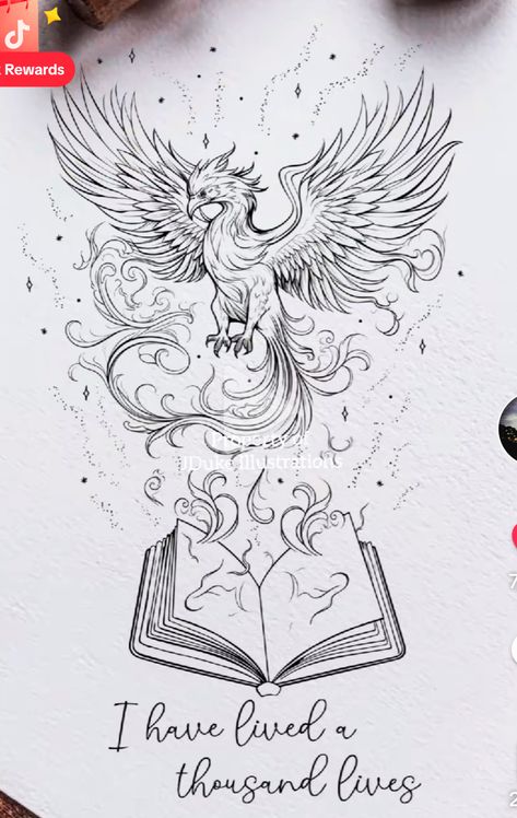 Fate Tattoo, Phoenix Drawing, Small Symbol Tattoos, Beauty And The Beast Tattoo, Harry Tattoos, Potter Tattoo, Tattoo Quotes For Women, Harry Potter Tattoos, Harry Potter Tattoo