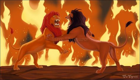 Simba and Scar fight Scar From Lion King Wallpaper, Roi Lion Simba, Lion King Simba's Pride, King Scar, Scar Lion King, Il Re Leone, Lion King Art, Lion King Simba, Lion Guard