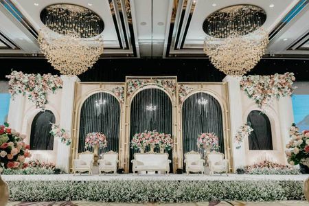 Portfolio of White Pearl Events | Wedding Planner in Chennai - Wedmegood Indoor Wedding Decorations, Reception Stage Decor, Themed Wedding Decorations, Wedding Stage Backdrop, Wedding Background Decoration, Wedding Entrance Decor, Wedding Stage Design, Dream Wedding Decorations, Wedding Backdrop Design