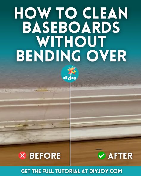 Deep Clean Baseboards, Easy Ways To Clean Baseboards, How To Clean White Baseboards, Base Board Cleaning Hack, How To Clean Baseboards Without Bending, Easiest Way To Clean Baseboards, Washing Baseboards, Clean Baseboards Easy Diy, Best Way To Clean Baseboards