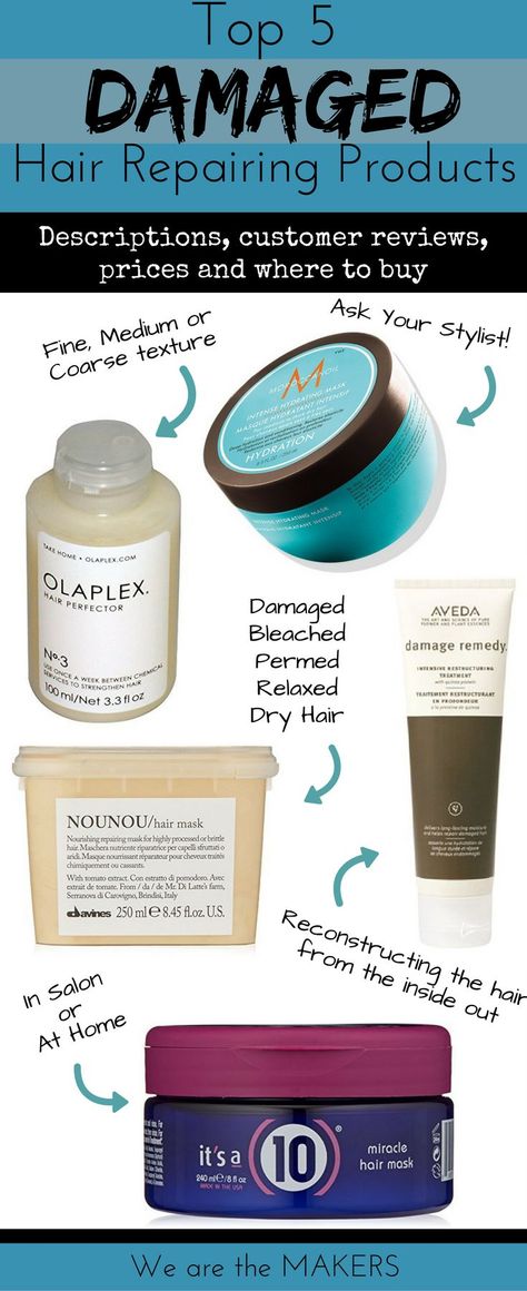 The best hair products for damaged hair repair. Deep conditioning treatments for dry hair, damaged hair or bleached hair to make it healthy again! >> We are the MAKERS Treatments For Dry Hair, Hair Products For Damaged Hair, Products For Damaged Hair, The Best Hair Products, Best Hair Products, Dry Damaged Hair, Hair Remedies, Damaged Hair Repair, Deep Conditioning