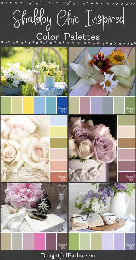 Shabby Chic Color Palette, Commode Shabby Chic, Shabby Chic Colors, Chic Interior Design, Shabby Chic Room, Color Schemes Colour Palettes, Palette Ideas, Shabby Chic Dresser, Shabby Chic Interiors