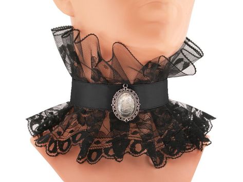 collar, necklace with pendant for burlesque bride fashion for women, necklace in gothic, burlesque, vintage or ceremony style, evening scarf, handcrafted choker is completely adjustable to your own size therefore perfect fit, collar closure by tie satin ribbon in the back, necklace for women Closure: Lobster claw, color primary : black, decoration : pendant, fabric 1 : lace, fabric basic : satin, height : 4.7 inches, material : cabochon, Collar, made to order any size! Please write neck circumfe Gothic Wedding Jewelry, Goth Bride, Burlesque Vintage, Gothic Choker Necklace, Victorian Vampire, Evening Necklace, Evening Scarf, Goth Choker, Black Lace Choker