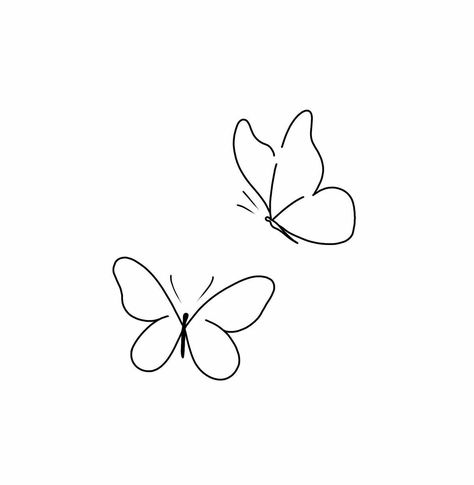 Two Tiny Butterfly Tattoo, Small Tattoo Sketch, Vertical Butterfly Tattoo, Two Small Butterfly Tattoo, Tattoo Bil, Sideways Butterfly Tattoo, 2 Butterflies Tattoo, Minimal Butterfly Tattoo, Butterfly Line Tattoo