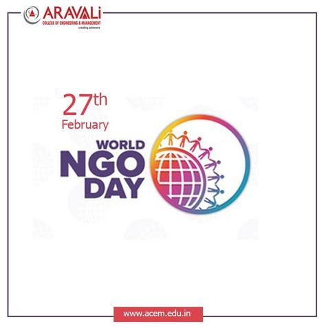 We want to thank the NGOs for the wide variety of work they do to help the underprivileged people all across the world. Happy World NGO Day. #WorldNGODay #ACEM #AcemIndia #AravaliCollege https://acem.edu.in World Ngo Day, Real Estate Advertising, Engineering Management, Yoga Day, International Day, Engineering, The World