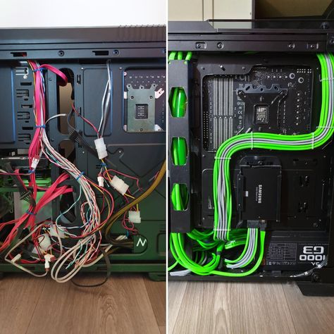 Cable management first vs second build! http://bit.ly/2ZUdp0N Check out Mystikz Gaming http://bit.ly/2tVNFmJ Desktop Cable Management, Pc Cable Management, Cable Management Pc, Computer Cable Management, Cable Management Diy, Custom Computer Case, Cable Management Desk, Gaming Pc Build, Computer Desk Setup