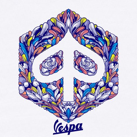 Vespa T Shirt Design, Vespa Logo Design, Vespa Cartoon, Mesin Vespa, Logo Vespa, Vespa Art, Vespa Logo, Motorcycle Artwork, Design Camp