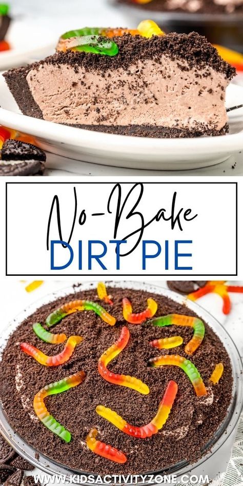 Frozen Oreo Dessert, Chocolate Cream Cheese Filling, Dirt Pie, Dirt Dessert, Oreo Cookie Crust, Dirt Cake, Easter Snacks, Halloween Dessert, Kid Desserts